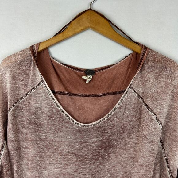 We the Free People Macchiato Scoop Neck Top Blouse Long Sleeve Women's Size XS - Picture 2 of 11